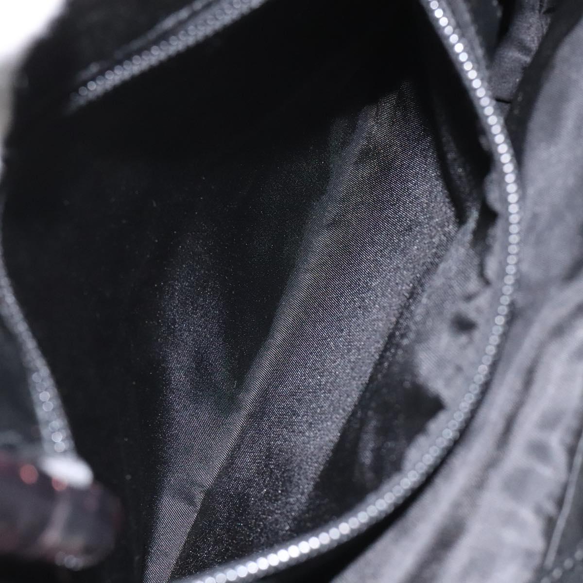 PRADA Hand Bag Satin Black Auth 115213