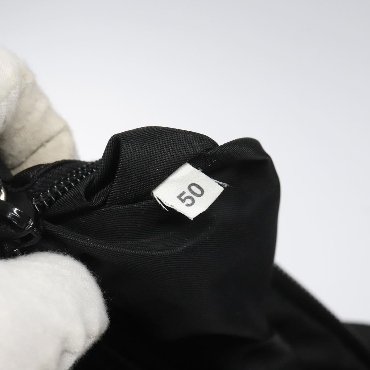 PRADA Hand Bag Satin Black Auth 115213