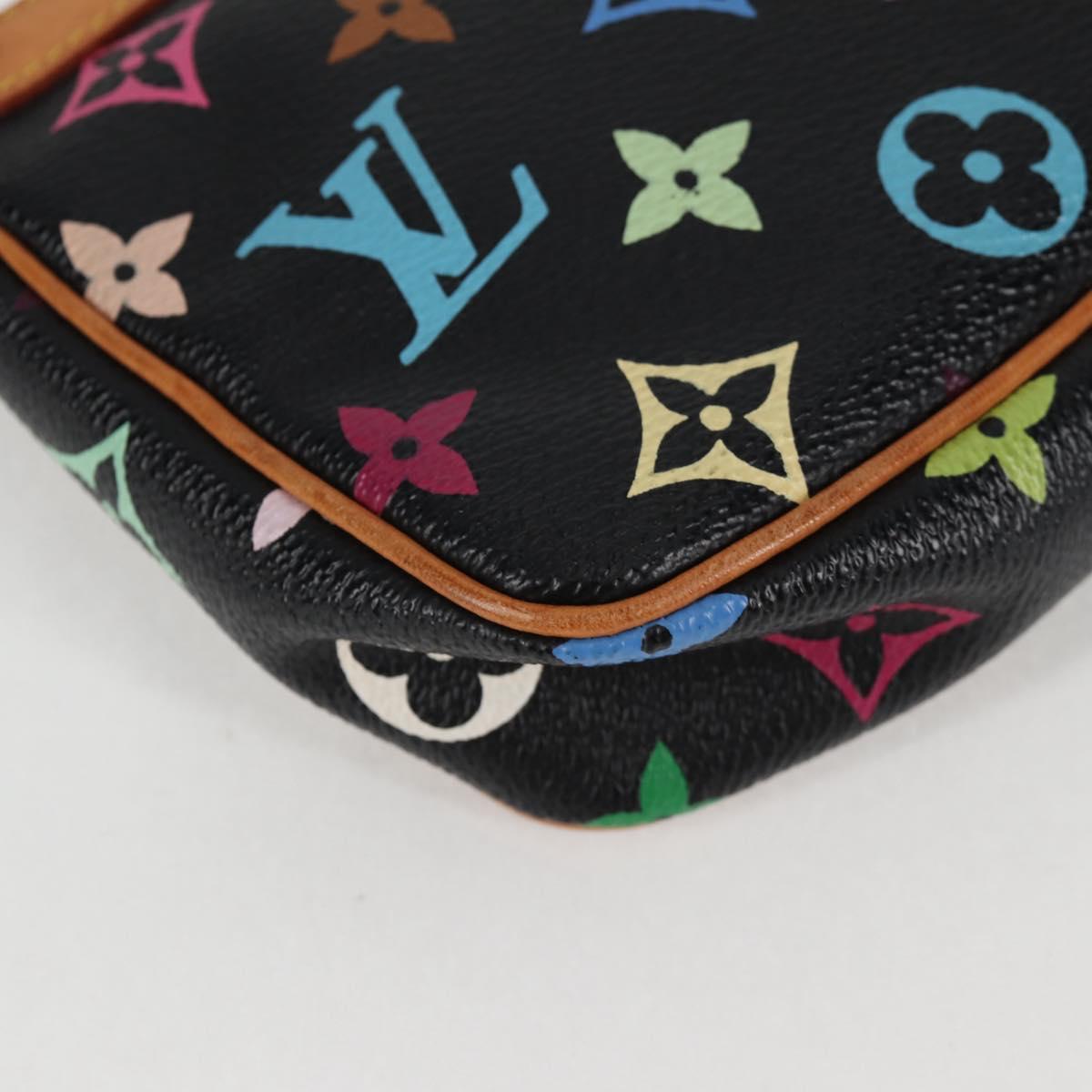 LOUIS VUITTON Monogram Multicolor Pochette Accessoires Black M92648 Auth 115215V