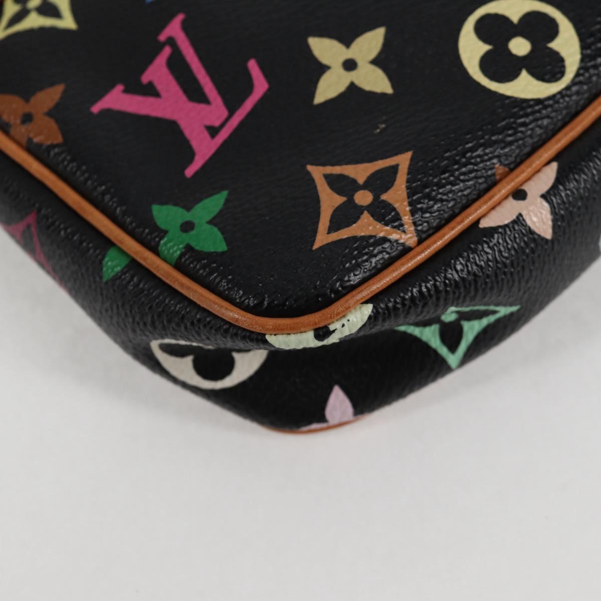 LOUIS VUITTON Monogram Multicolor Pochette Accessoires Black M92648 Auth 115215V