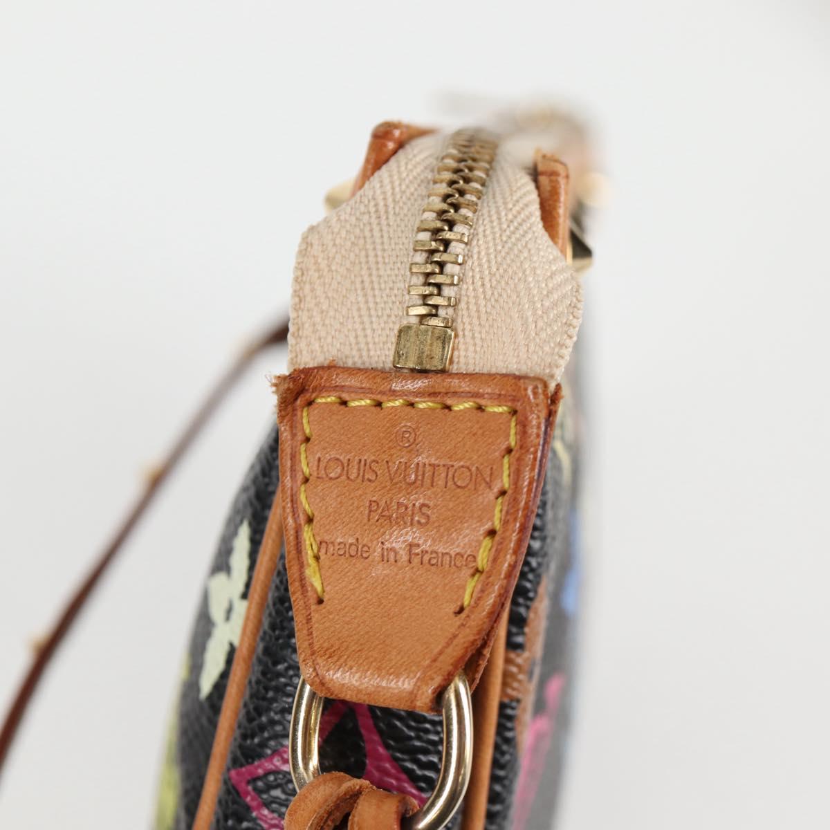 LOUIS VUITTON Monogram Multicolor Pochette Accessoires Black M92648 Auth 115215V