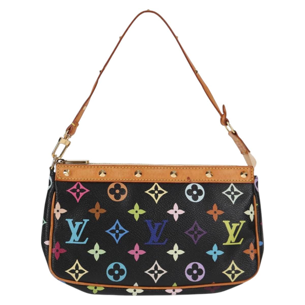 LOUIS VUITTON Monogram Multicolor Pochette Accessoires Black M92648 Auth 115215V