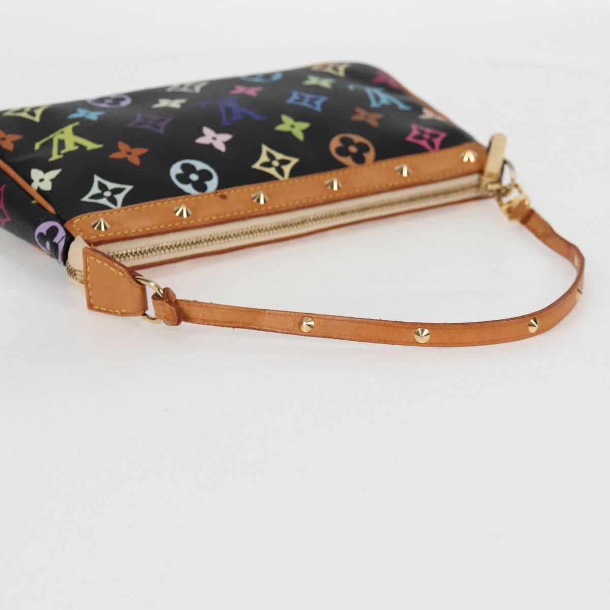 LOUIS VUITTON Monogram Multicolor Pochette Accessoires Black M92648 Auth 115215V