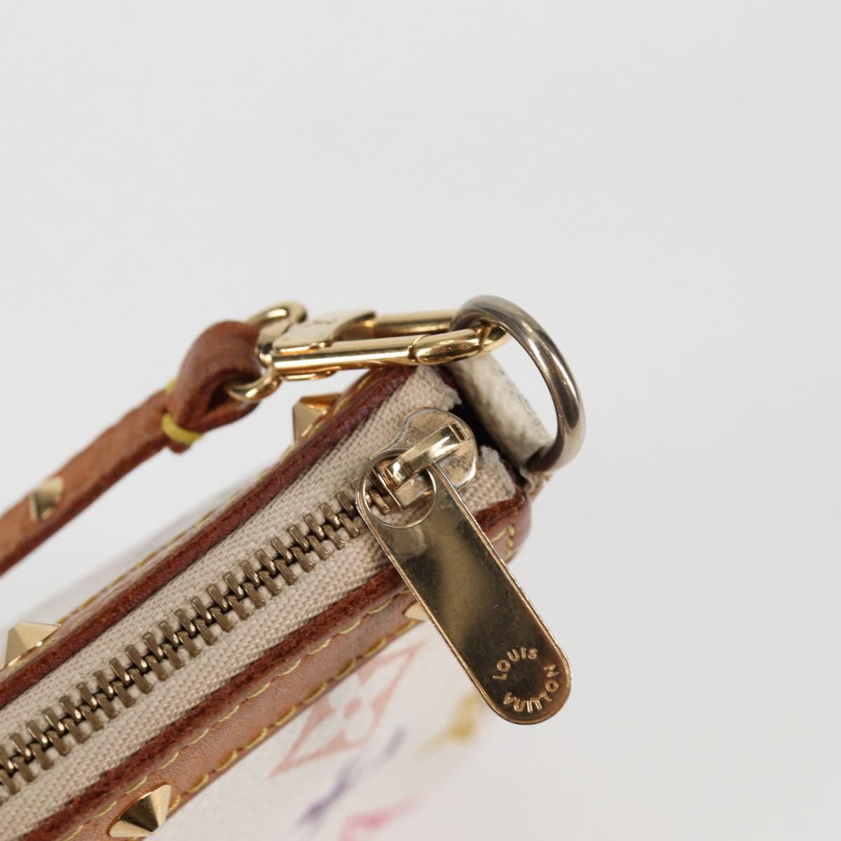 LOUIS VUITTON Multicolor Pochette Accessoires Pouch White M92649 Auth 115216V