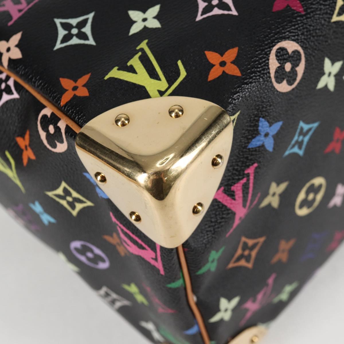 LOUIS VUITTON Monogram Multicolor Speedy 30 Hand Bag Black M92642 Auth 115220V
