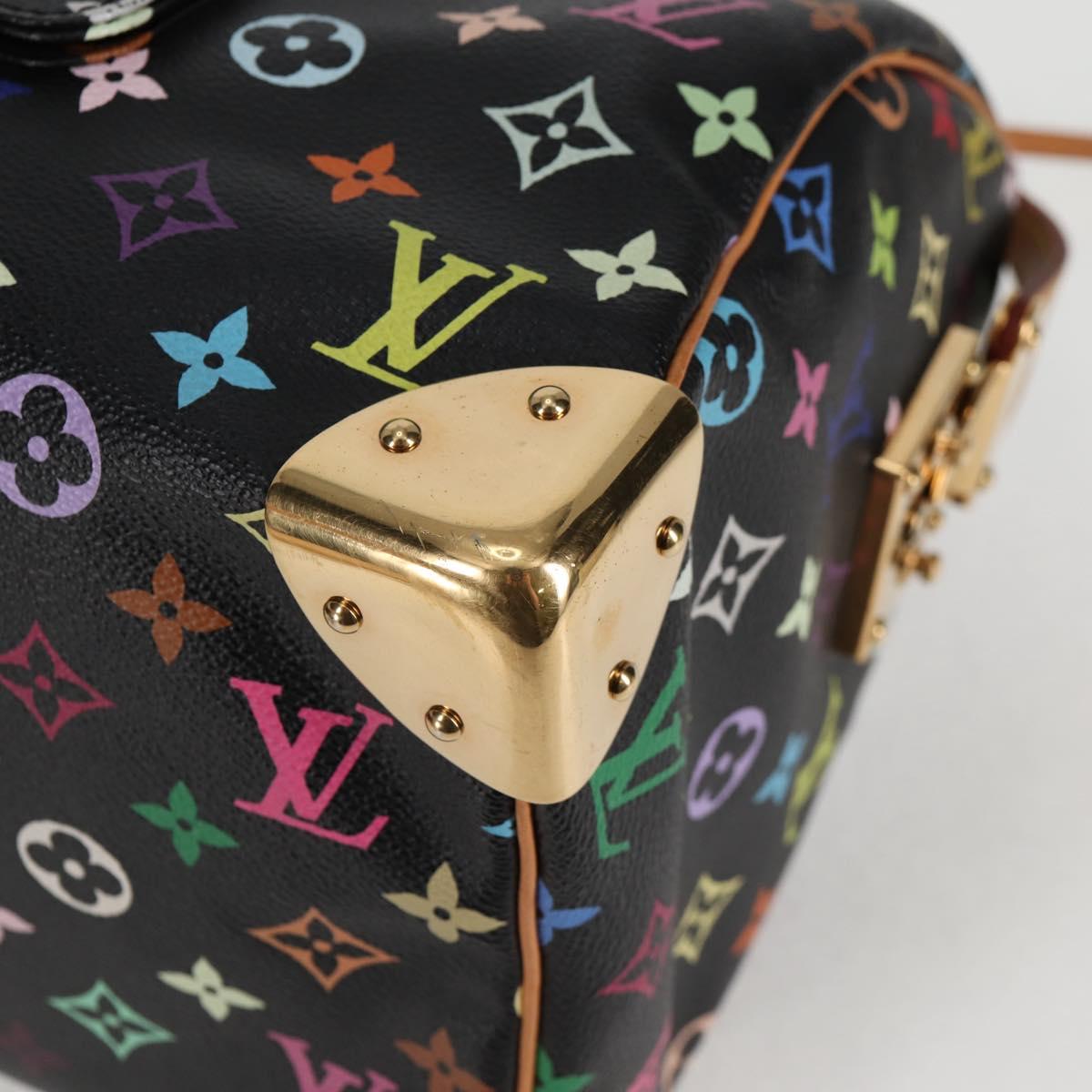 LOUIS VUITTON Monogram Multicolor Speedy 30 Hand Bag Black M92642 Auth 115220V