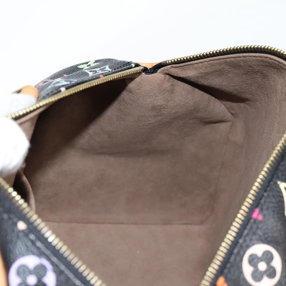 LOUIS VUITTON Monogram Multicolor Speedy 30 Hand Bag Black M92642 Auth 115220V