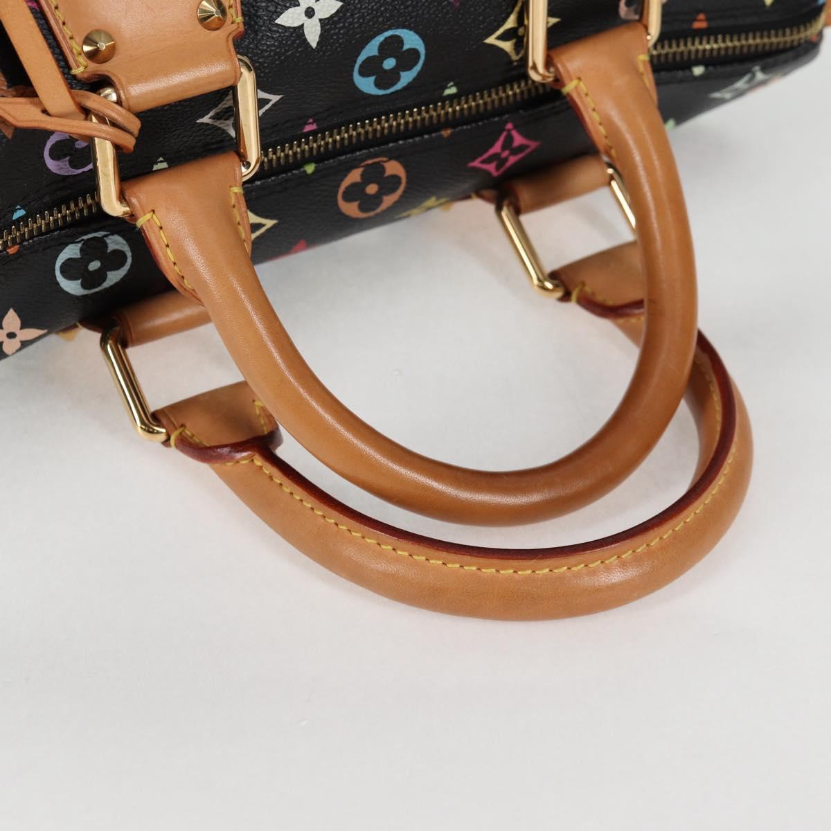 LOUIS VUITTON Monogram Multicolor Speedy 30 Hand Bag Black M92642 Auth 115220V