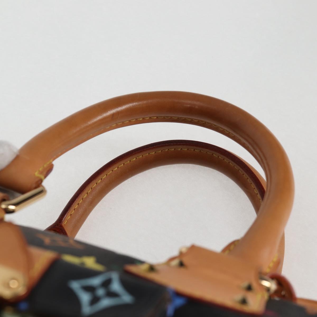 LOUIS VUITTON Monogram Multicolor Speedy 30 Hand Bag Black M92642 Auth 115220V