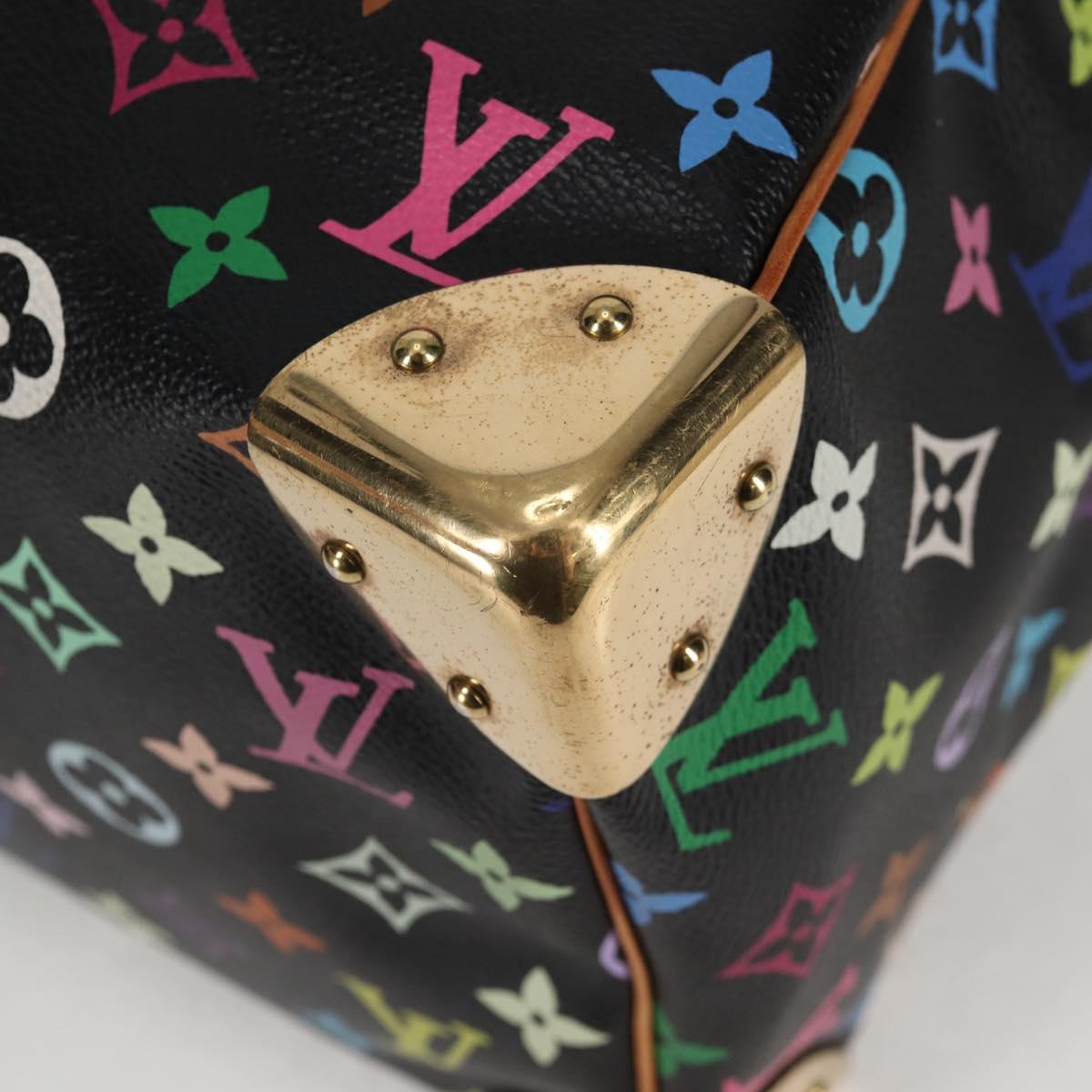 LOUIS VUITTON Monogram Multicolor Speedy 30 Hand Bag Black M92642 Auth 115221V