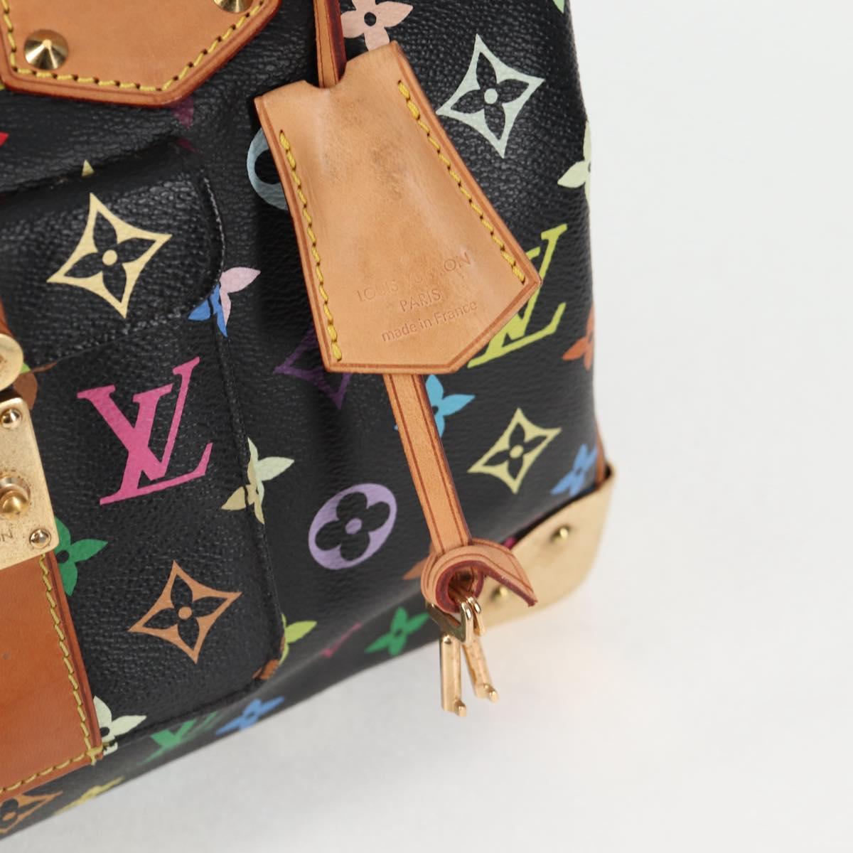 LOUIS VUITTON Monogram Multicolor Speedy 30 Hand Bag Black M92642 Auth 115221V