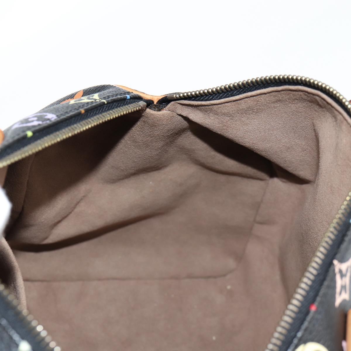 LOUIS VUITTON Monogram Multicolor Speedy 30 Hand Bag Black M92642 Auth 115221V