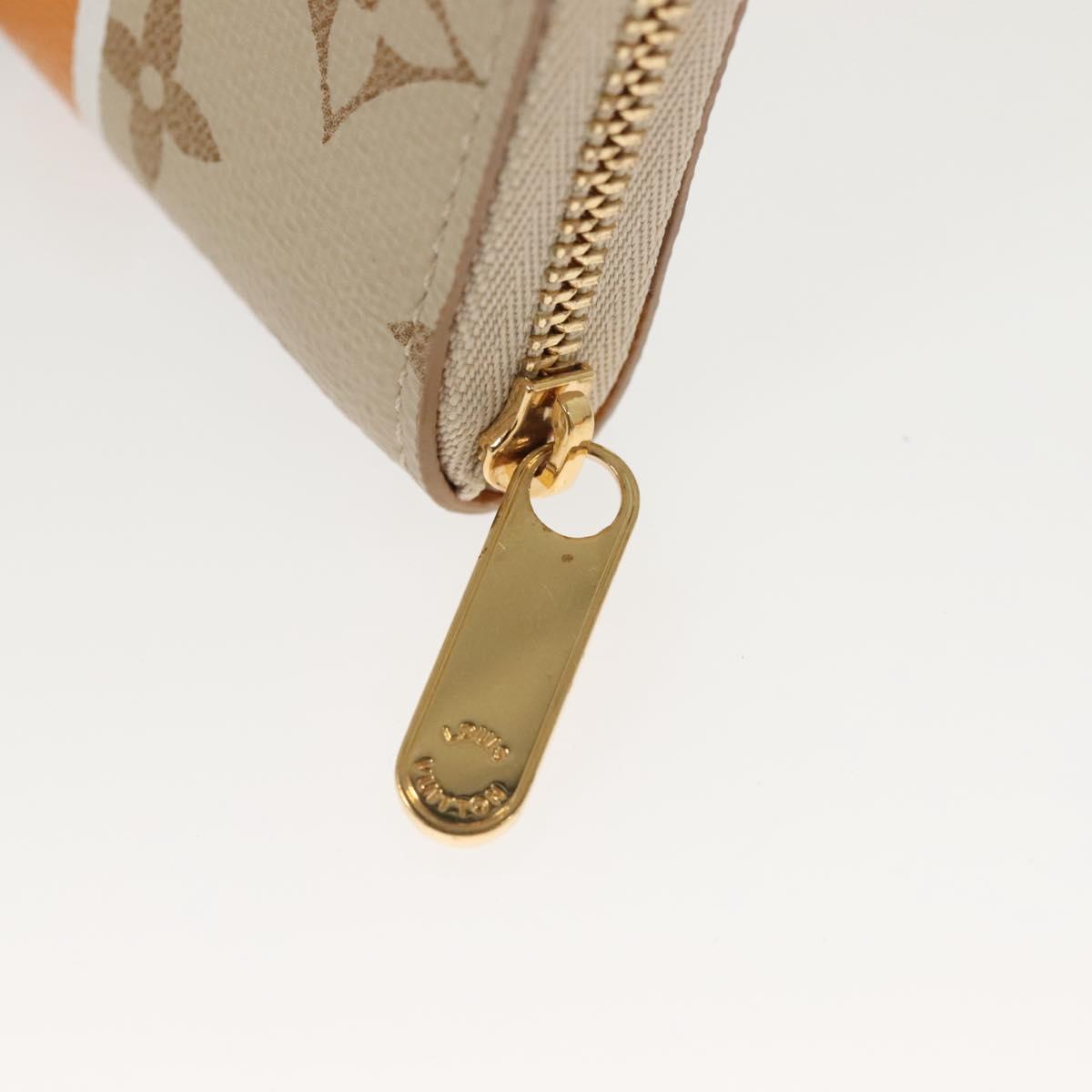 LOUIS VUITTON Monogram Monopanam Zippy Coin Purse Beige M82691 LV Auth 115227M