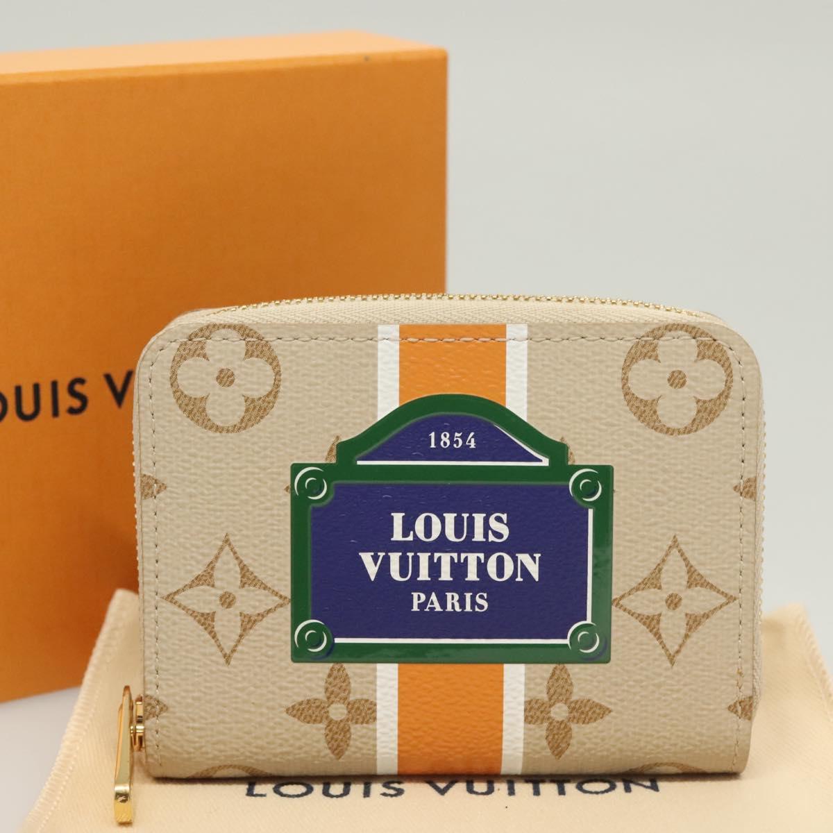 LOUIS VUITTON Monogram Monopanam Zippy Coin Purse Beige M82691 LV Auth 115227M