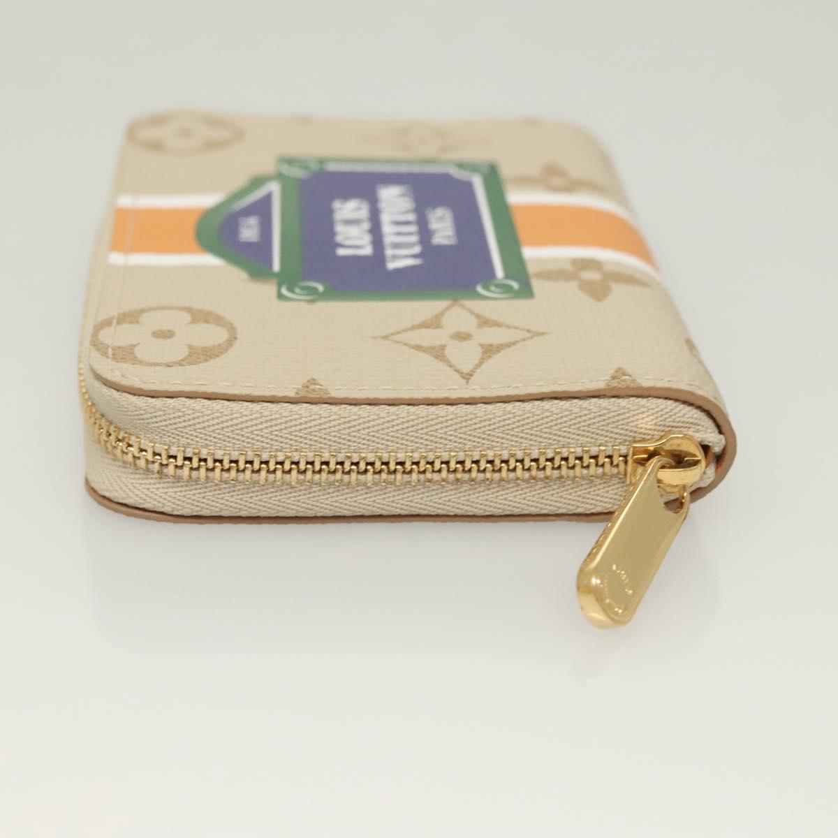 LOUIS VUITTON Monogram Monopanam Zippy Coin Purse Beige M82691 LV Auth 115227M