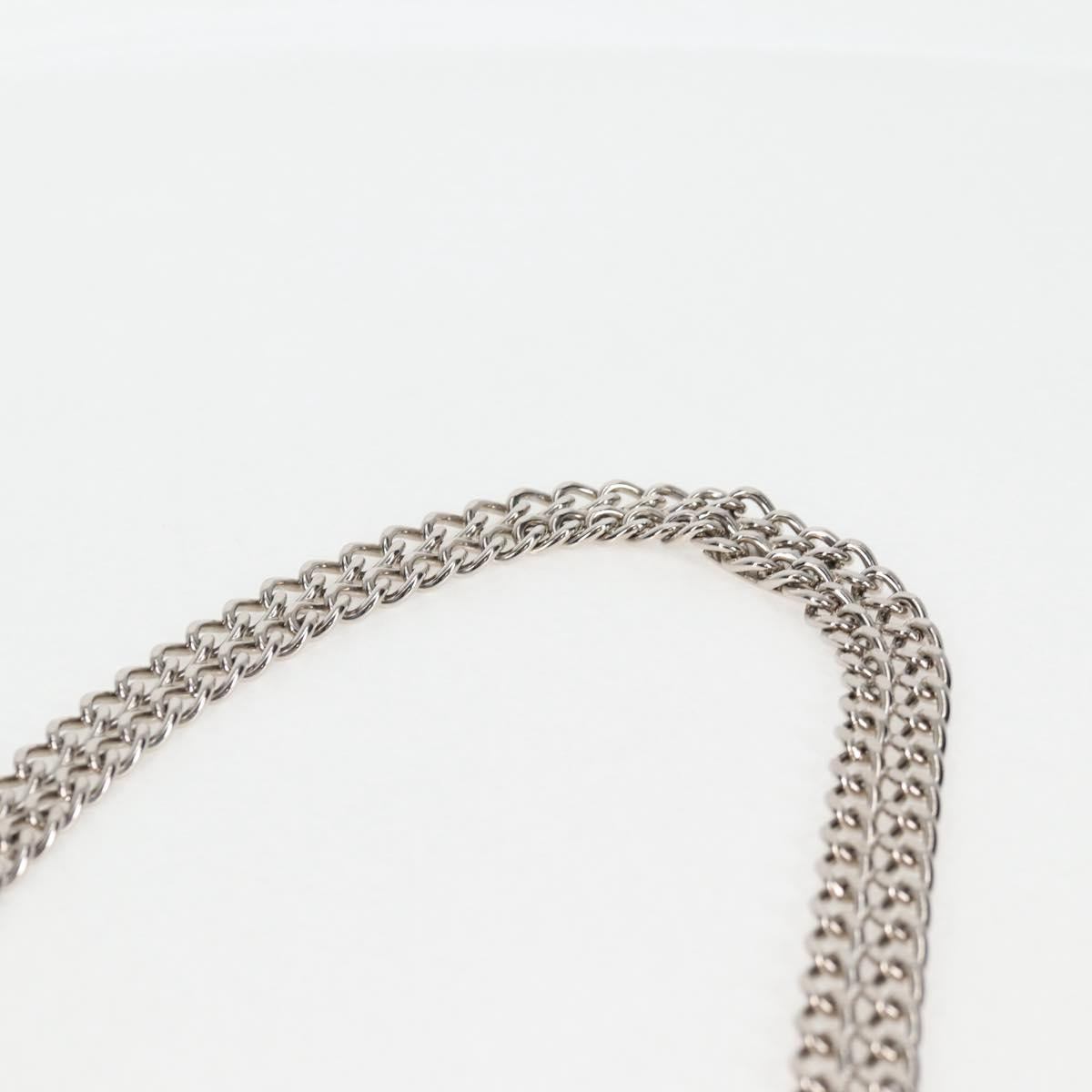 GOYARD Herringbone Chain Shoulder Bag PVC Leather Black Silver Auth 115239SM
