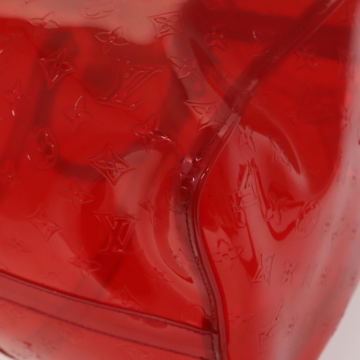 LOUIS VUITTON Monogram Vinyl Keepall Bandouliere 50 Bag Red M41416 Auth 115242A