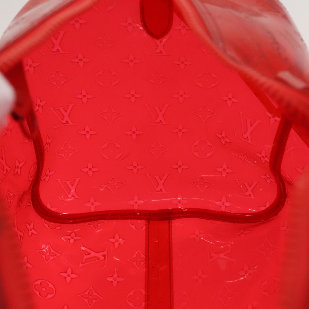 LOUIS VUITTON Monogram Vinyl Keepall Bandouliere 50 Bag Red M41416 Auth 115242A