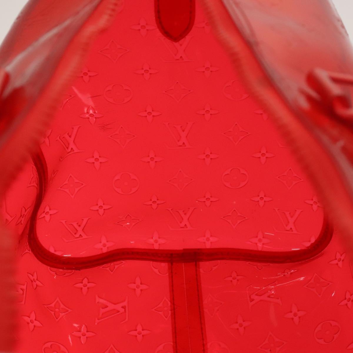 LOUIS VUITTON Monogram Vinyl Keepall Bandouliere 50 Bag Red M41416 Auth 115242A