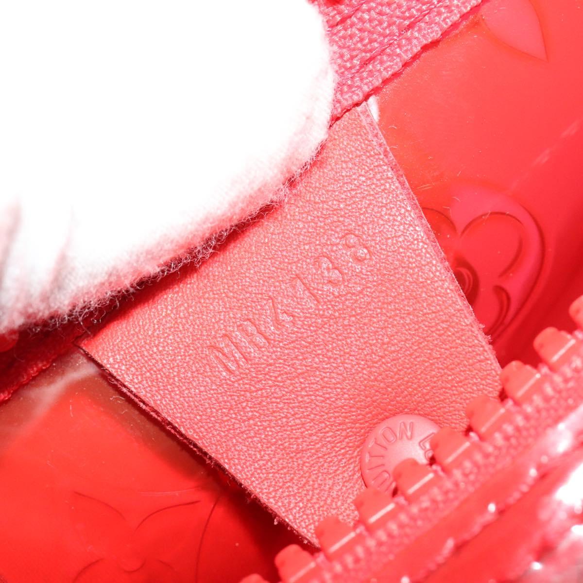 LOUIS VUITTON Monogram Vinyl Keepall Bandouliere 50 Bag Red M41416 Auth 115242A