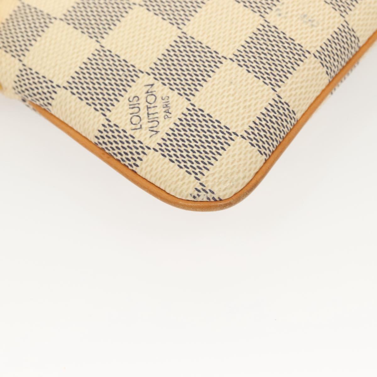 LOUIS VUITTON Damier Azur Pochette Mira MM Accessory Pouch N60027 LV Auth 115265
