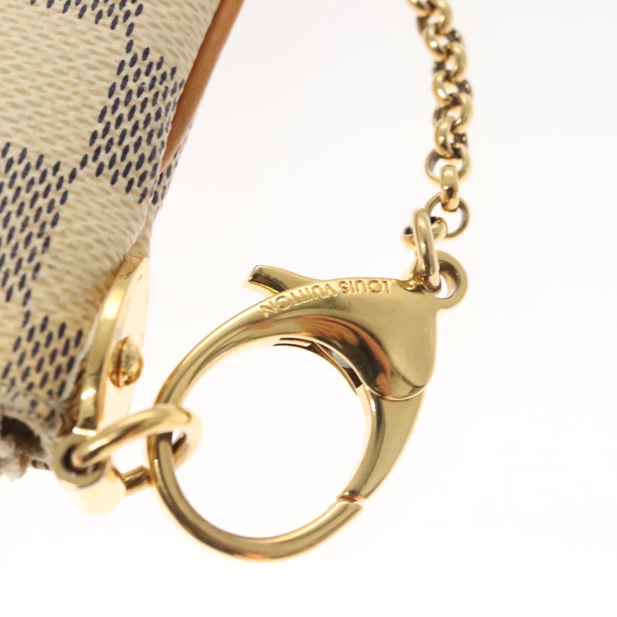 LOUIS VUITTON Damier Azur Pochette Mira MM Accessory Pouch N60027 LV Auth 115265