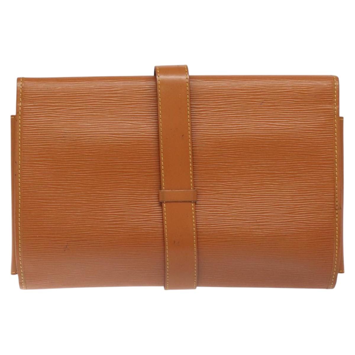 LOUIS VUITTON Epi Trousse Priant Clutch Bag Zipangu Gold LV Auth 115266