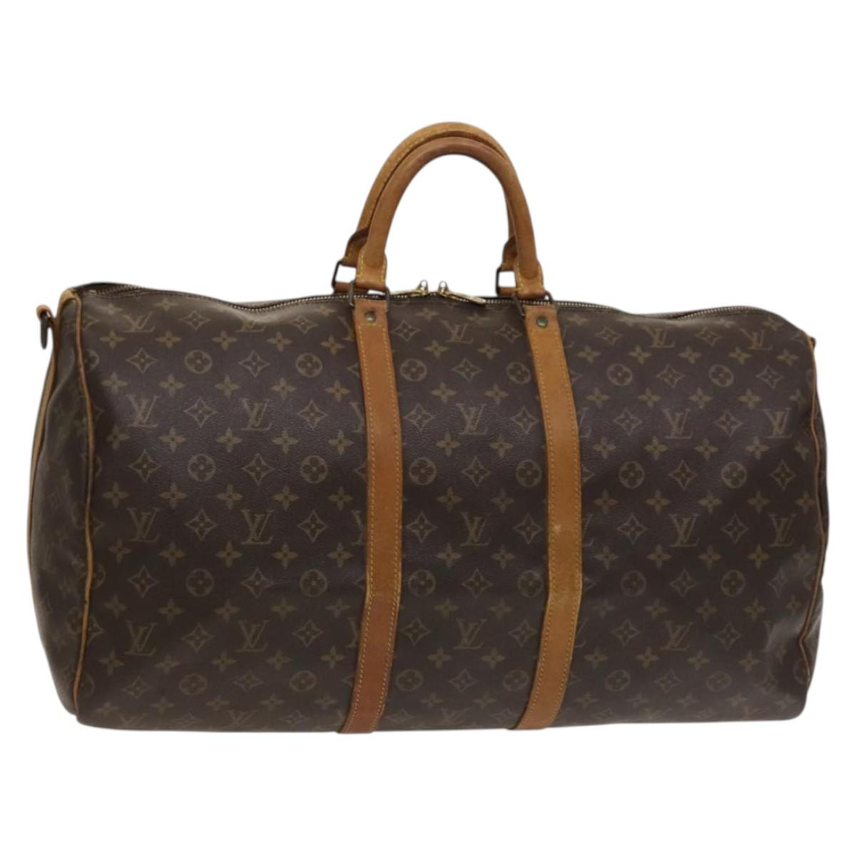 LOUIS VUITTON Monogram Keepall Bandouliere 55 Boston Bag M41414 LV Auth 115268