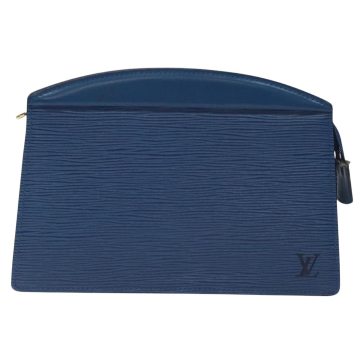 LOUIS VUITTON Epi Trousse Crete Pouch Blue M48405 LV Auth 115282