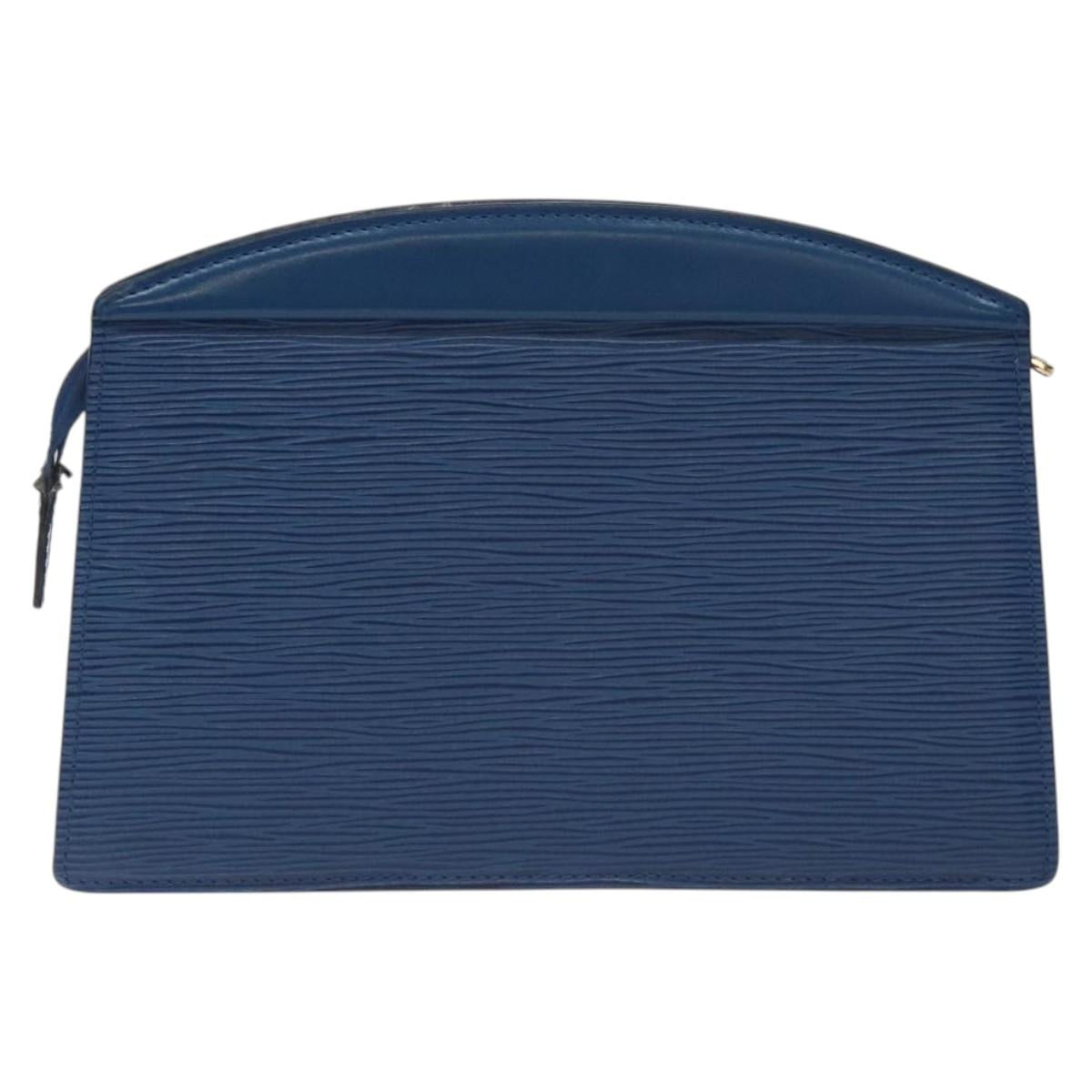 LOUIS VUITTON Epi Trousse Crete Pouch Blue M48405 LV Auth 115282