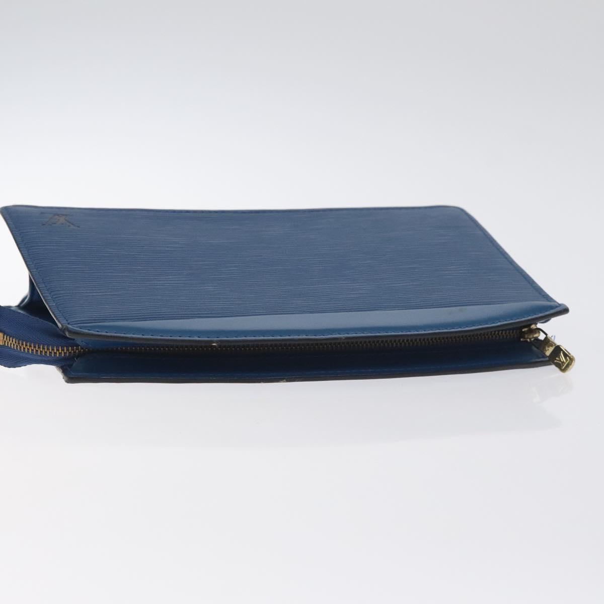 LOUIS VUITTON Epi Trousse Crete Pouch Blue M48405 LV Auth 115282