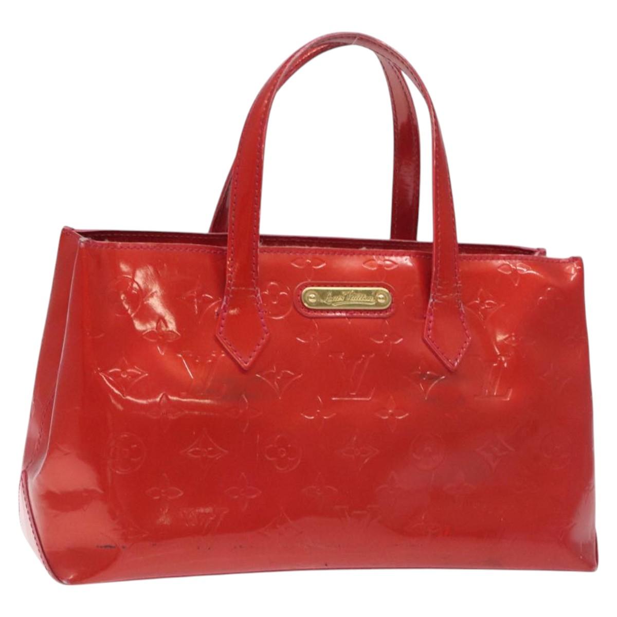 LOUIS VUITTON Monogram Vernis Wilshire PM Hand Bag Rose Pop M93643 Auth 115283