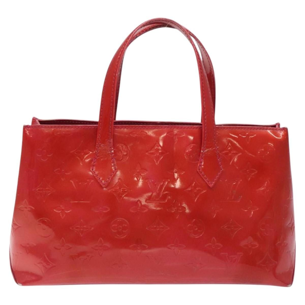 LOUIS VUITTON Monogram Vernis Wilshire PM Hand Bag Rose Pop M93643 Auth 115283