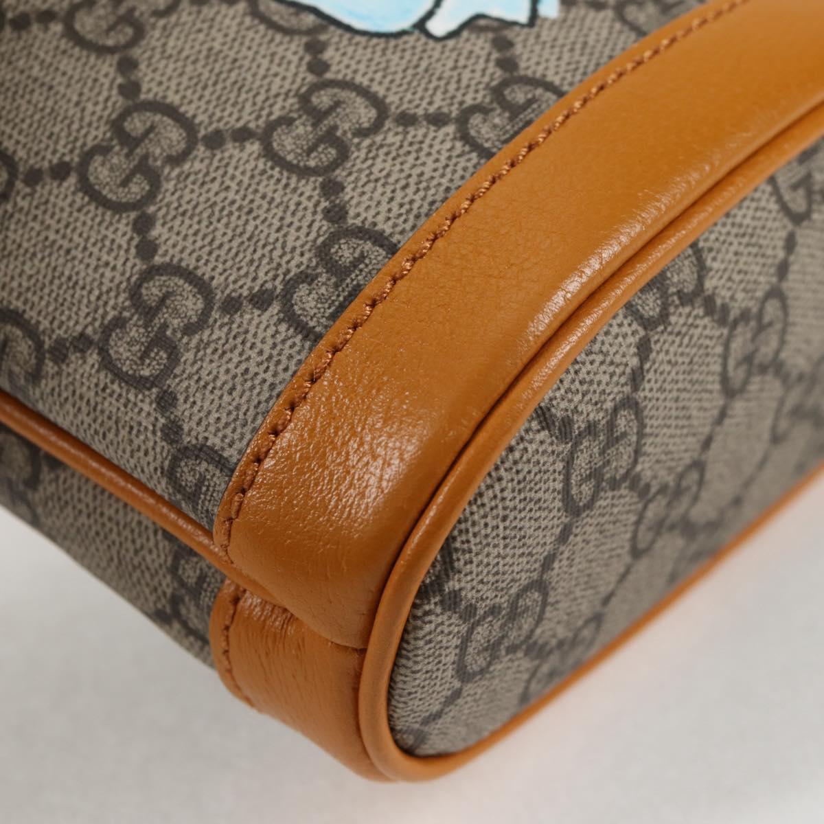 GUCCI GG Supreme Shoulder Bag PVC Beige Gold 660304 Auth 115292SM