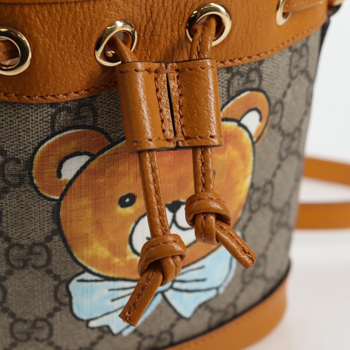GUCCI GG Supreme Shoulder Bag PVC Beige Gold 660304 Auth 115292M
