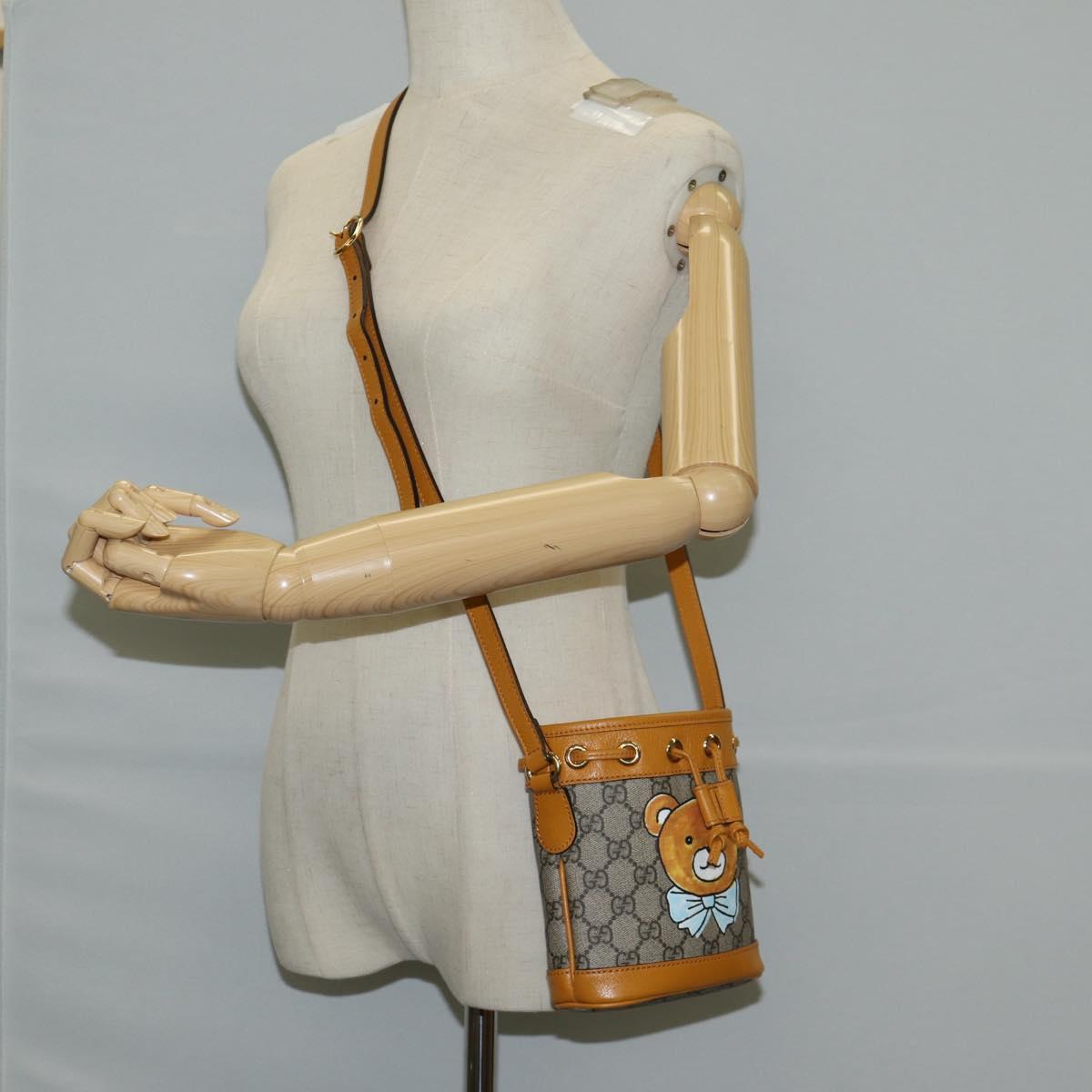 GUCCI GG Supreme Shoulder Bag PVC Beige Gold 660304 Auth 115292M