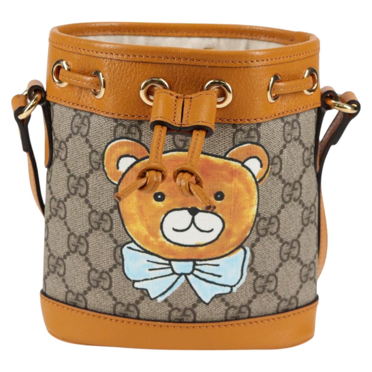 GUCCI GG Supreme Shoulder Bag PVC Beige Gold 660304 Auth 115292SM