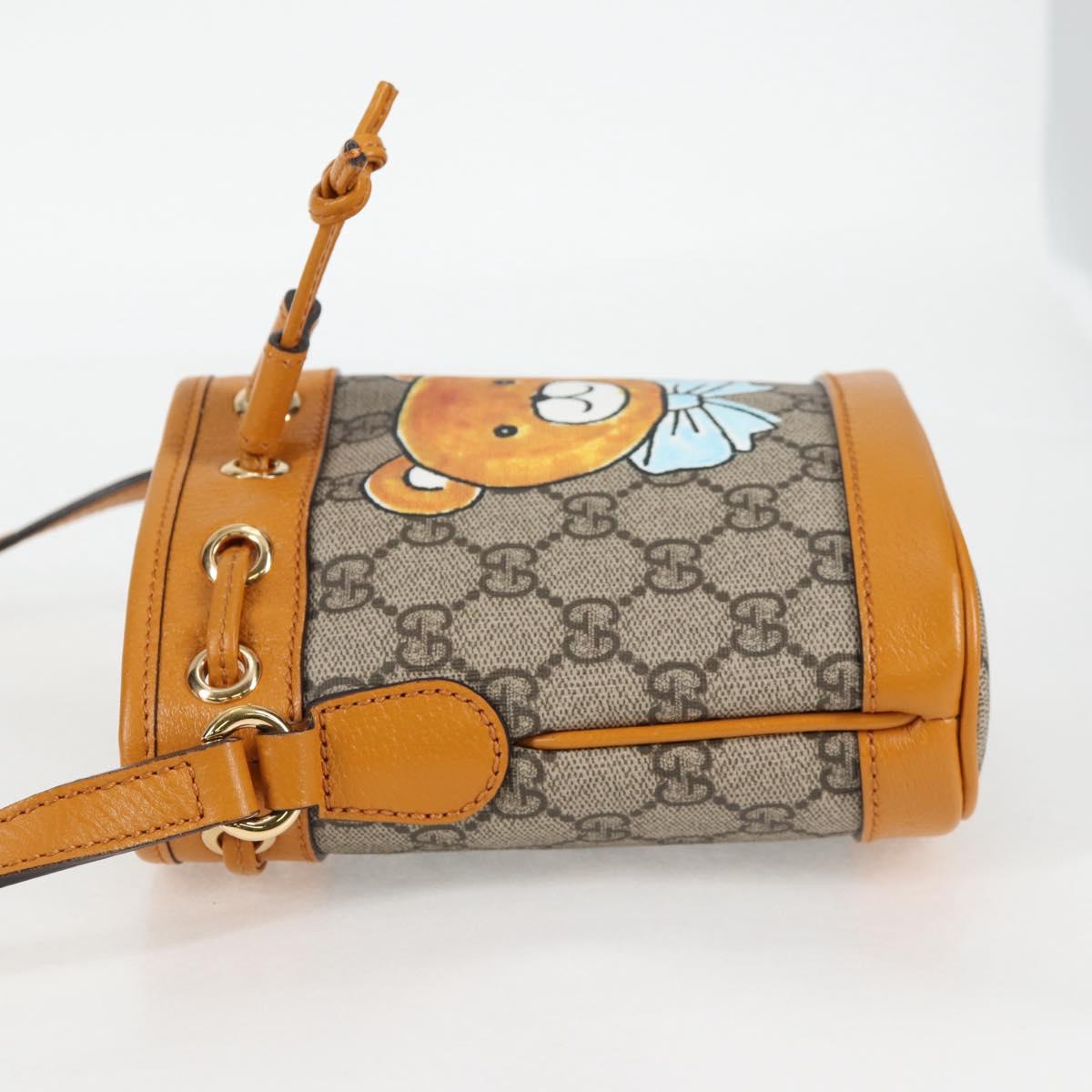 GUCCI GG Supreme Shoulder Bag PVC Beige Gold 660304 Auth 115292SM