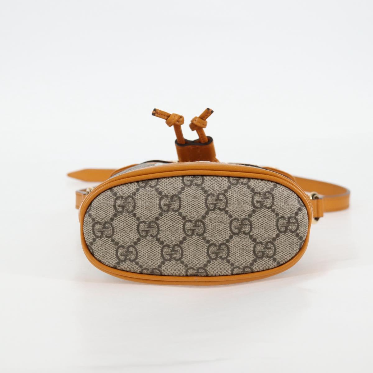 GUCCI GG Supreme Shoulder Bag PVC Beige Gold 660304 Auth 115292SM