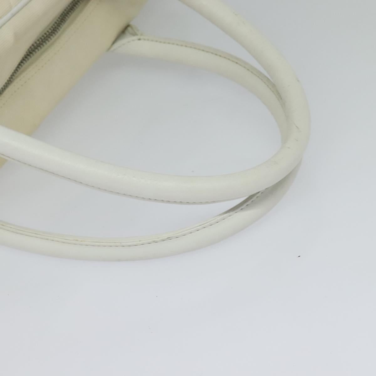 CHANEL Sports Line Boston Bag Canvas White CC Auth 115293