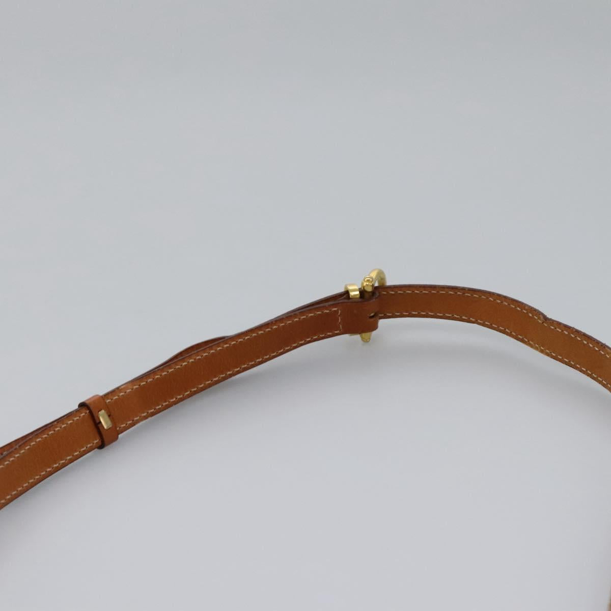 CELINE Macadam Canvas Shoulder Bag Beige Auth 115316