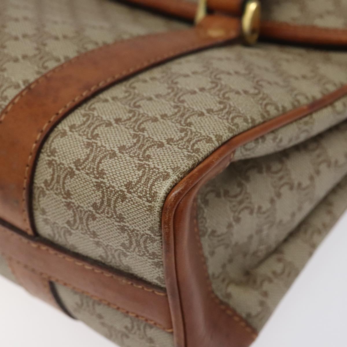 CELINE Macadam Canvas Hand Bag Beige Auth 115341
