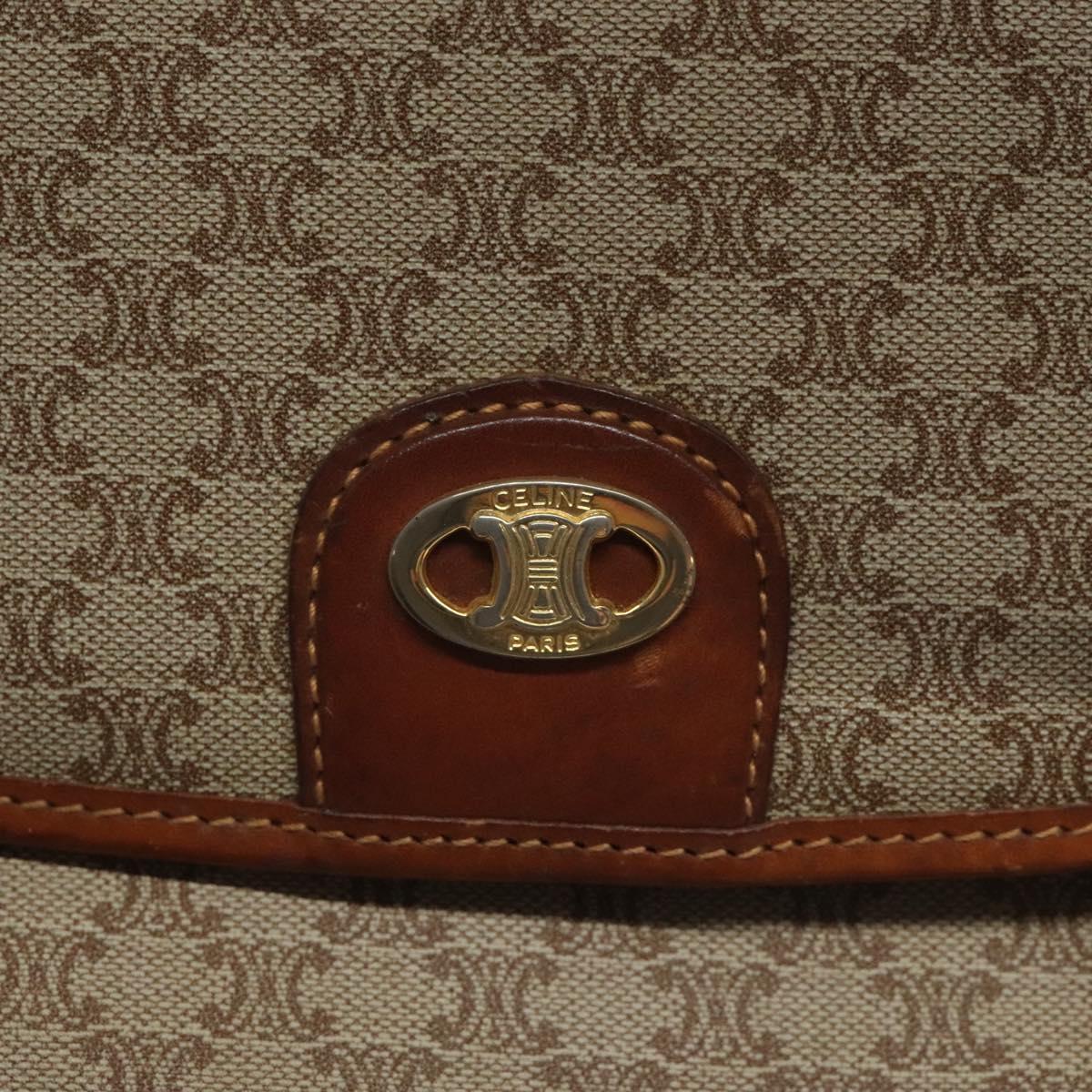 CELINE Macadam Canvas Hand Bag Beige Auth 115341