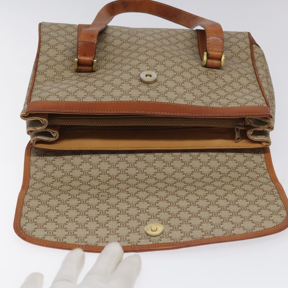 CELINE Macadam Canvas Hand Bag Beige Auth 115341