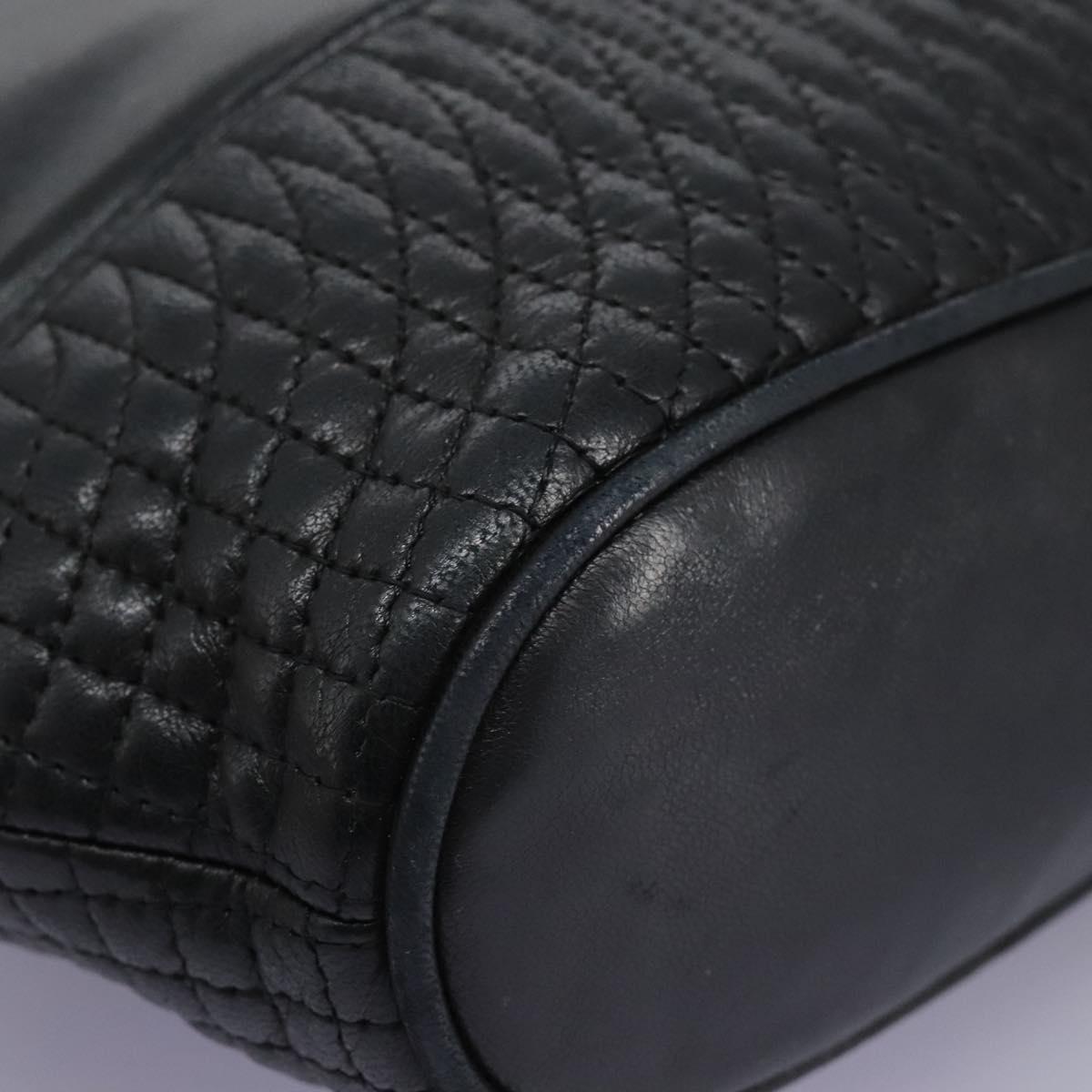 BALLY Hand Bag Leather Black Auth 115343