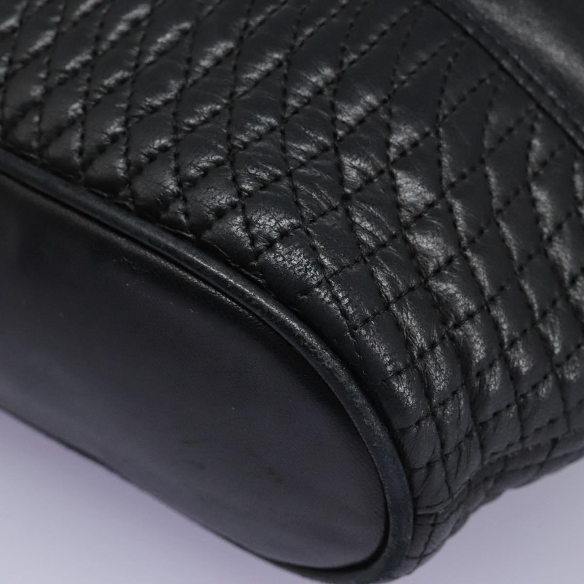 BALLY Hand Bag Leather Black Auth 115343