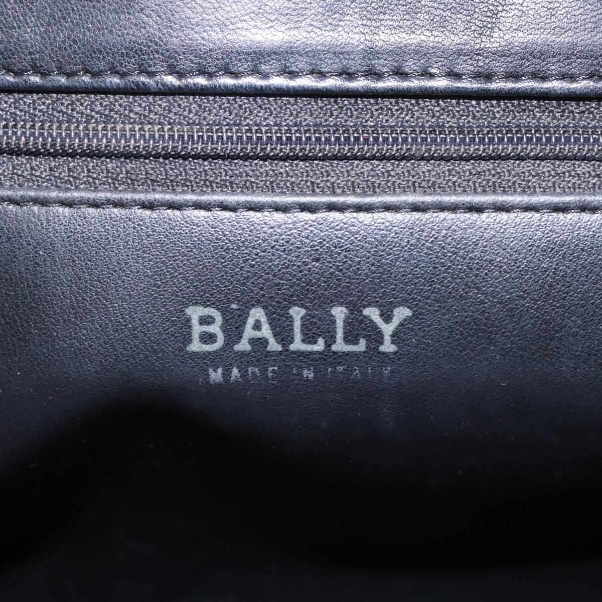 BALLY Hand Bag Leather Black Auth 115343