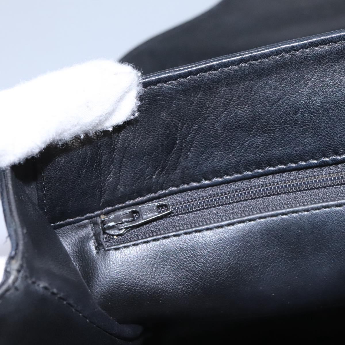 BALLY Hand Bag Leather Black Auth 115343