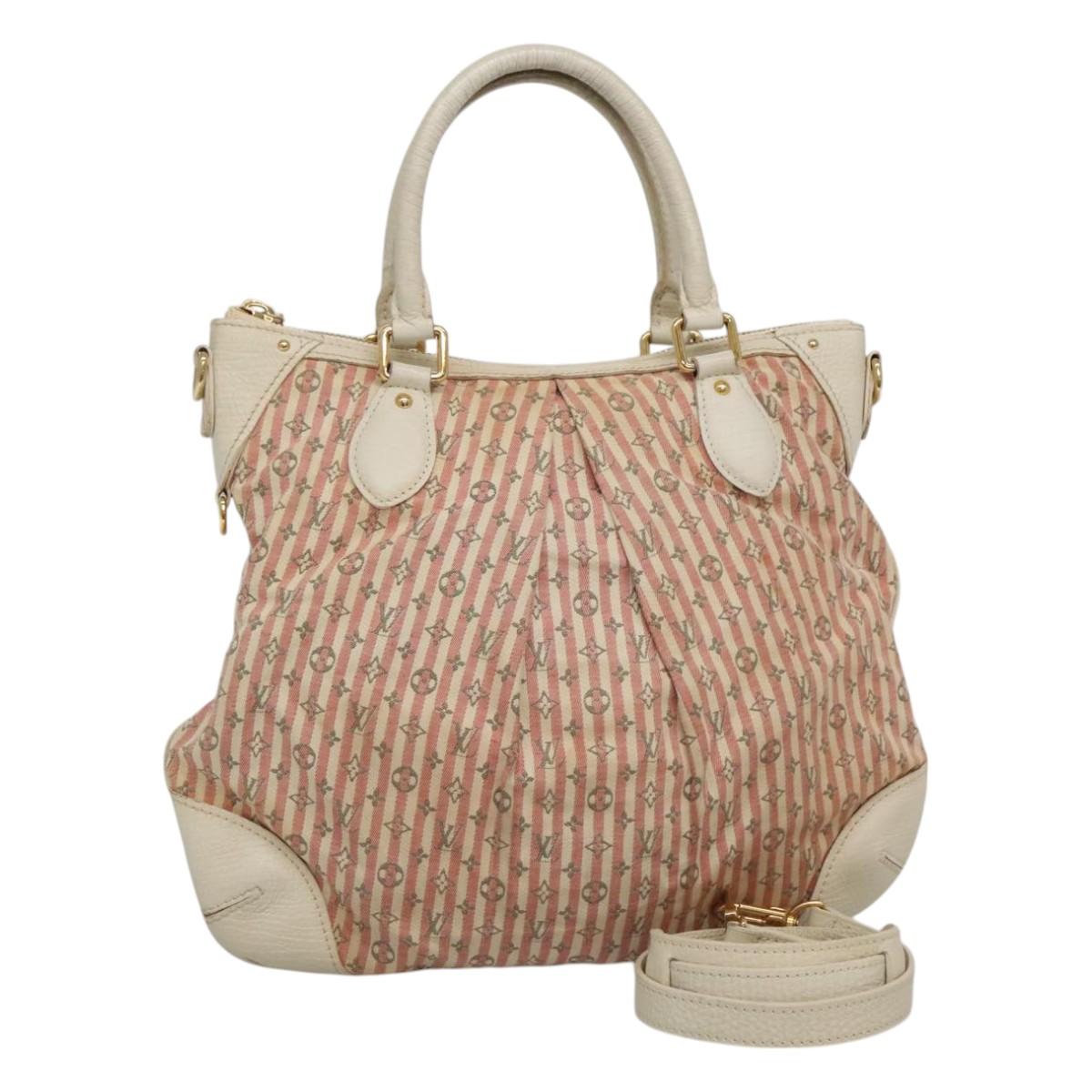 LOUIS VUITTON Mini Lin Croisette Marina PM Bag Pink White M95495 LV Auth 115345