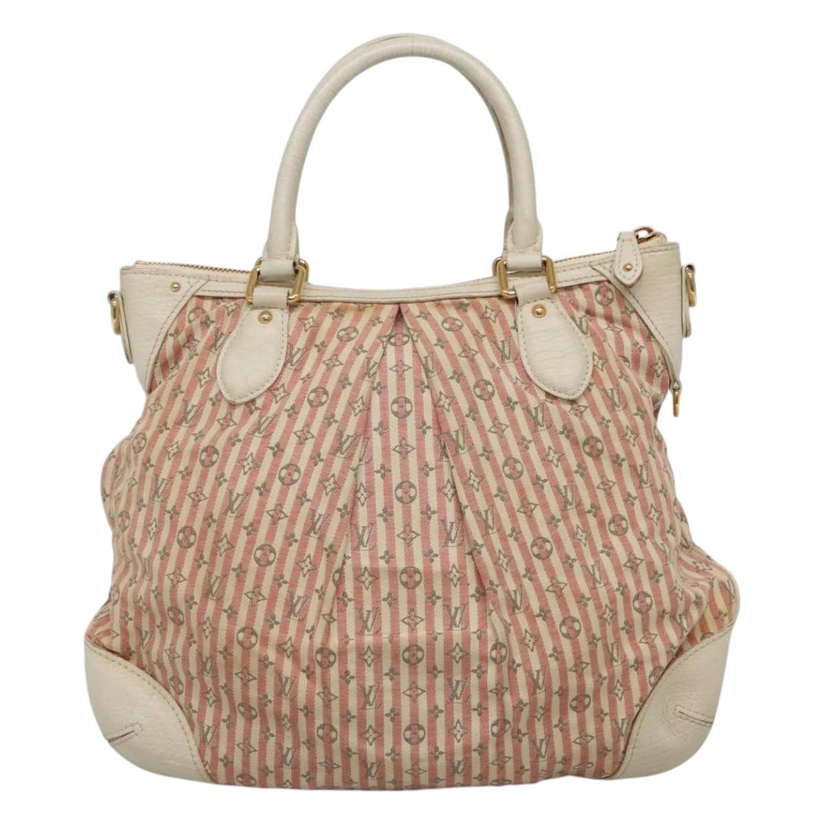 LOUIS VUITTON Mini Lin Croisette Marina PM Bag Pink White M95495 LV Auth 115345